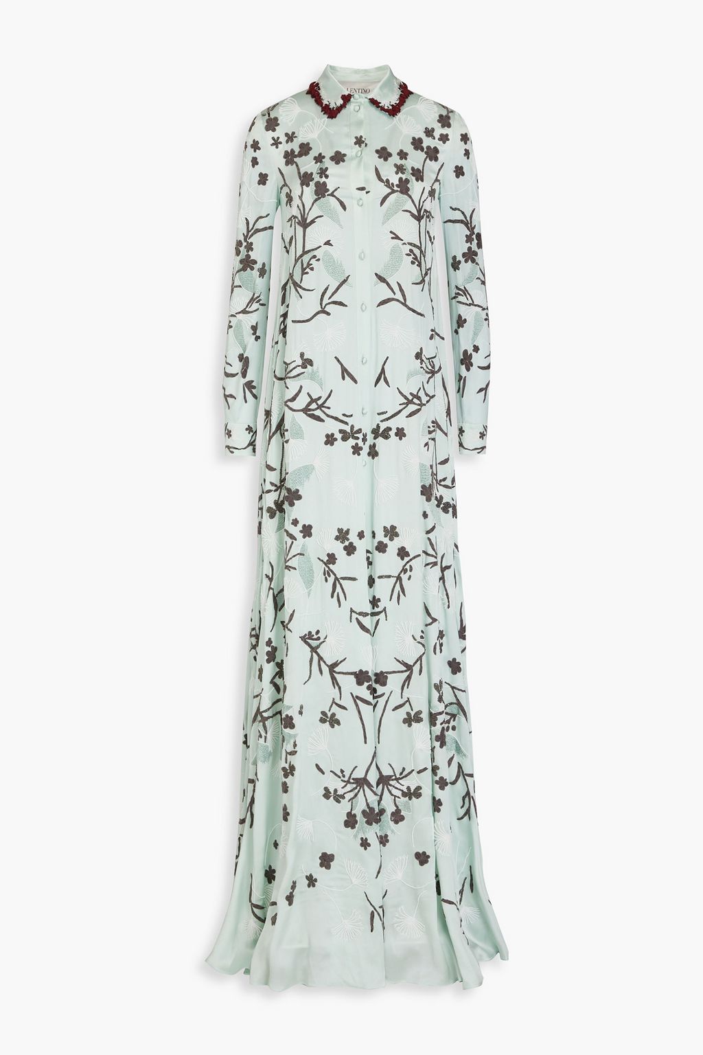 VALENTINO GARAVANI Embroidered silk satin gown THE OUTNET