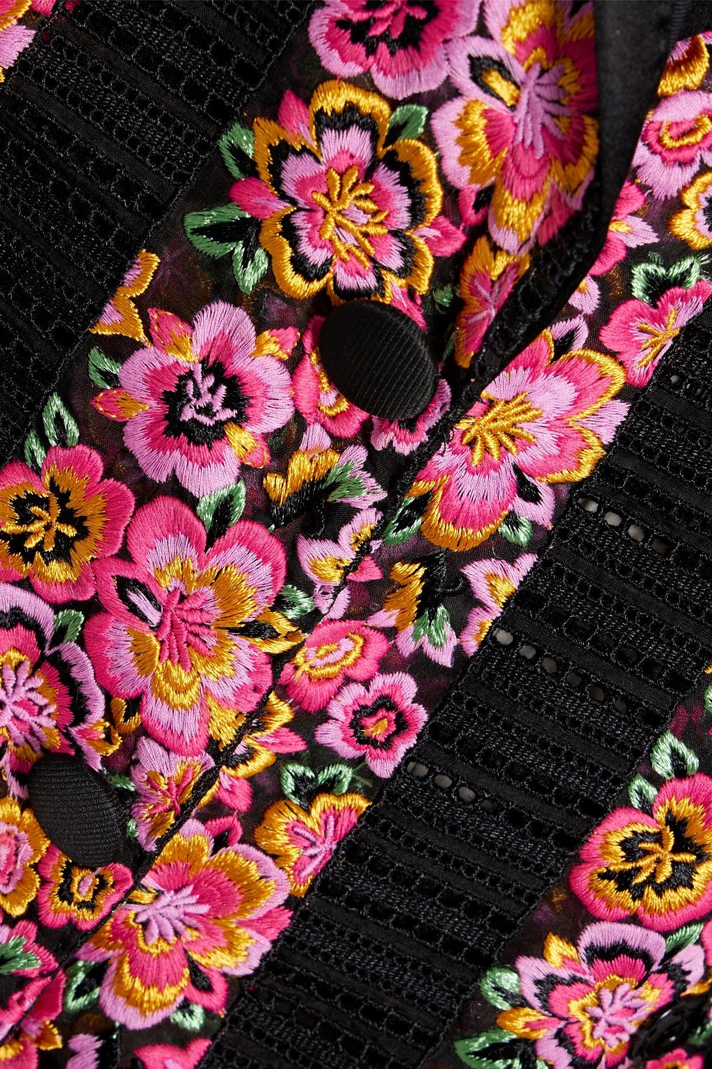 DOLCE&GABBANA Double-breasted embroidered tulle blazer