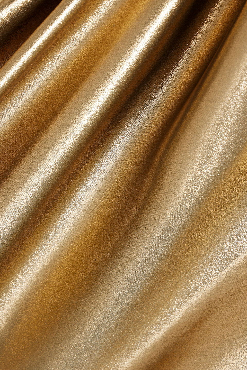 Galvan Ized Plunging Metallic Silk Slip Maxi Dress In Gold