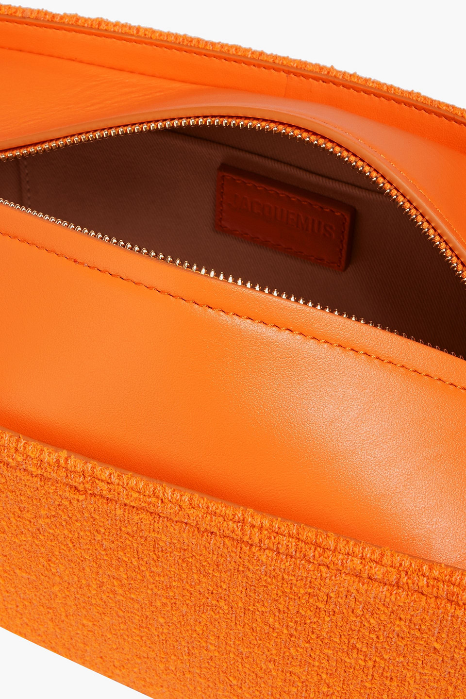 Jacquemus Le Bambino Long Leather Shoulder Bag In Orange