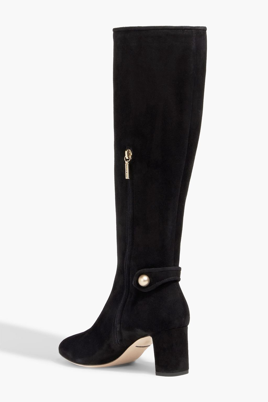 DOLCE&GABBANA Button-detailed suede knee boots