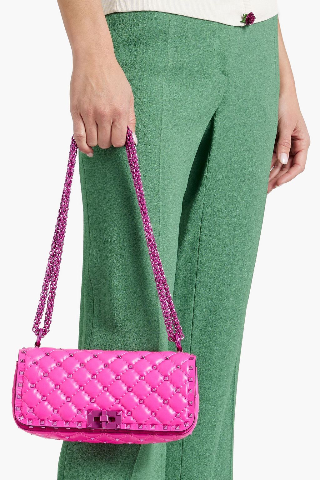 VALENTINO GARAVANI Rockstud Spike quilted leather shoulder bag