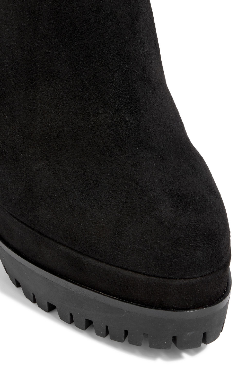 Shop Sergio Rossi Shana 90 Suede Platform Ankle Boots In Black