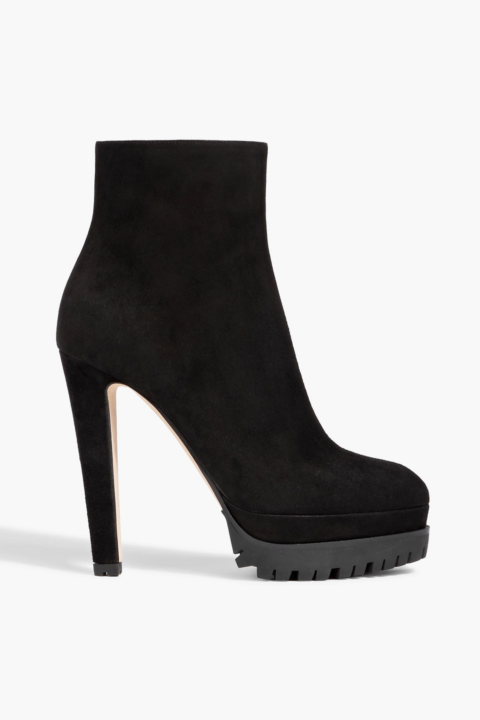 Sergio Rossi Shana 90 Suede Platform Ankle Boots In Black