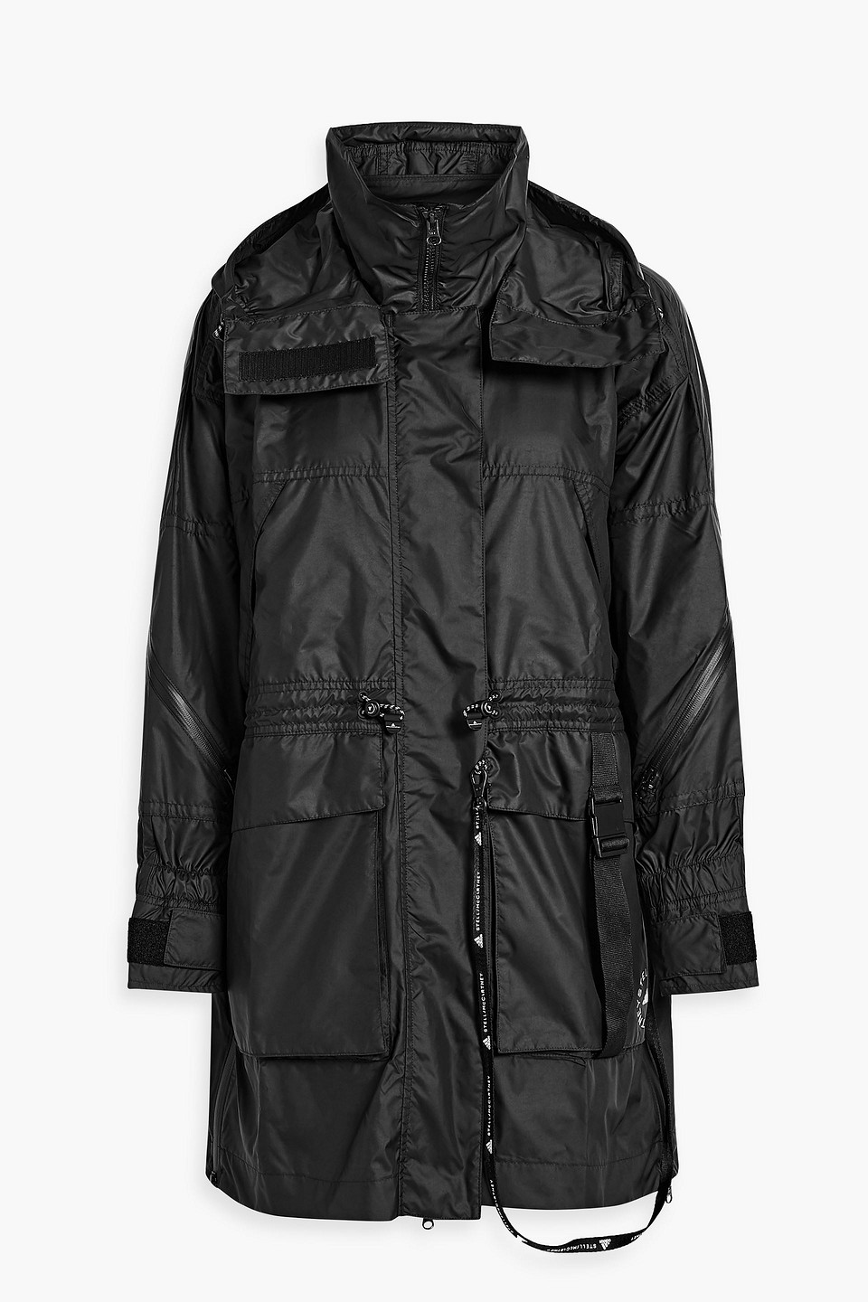 adidas by stella mccartney - shell hooded parka - black - xxs