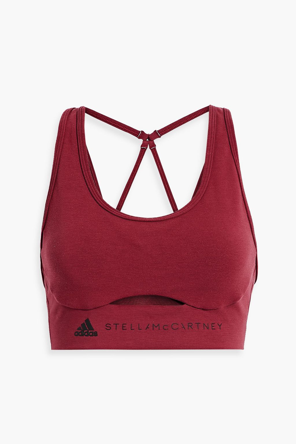 Cutout logo-print modal-blend jersey sports bra