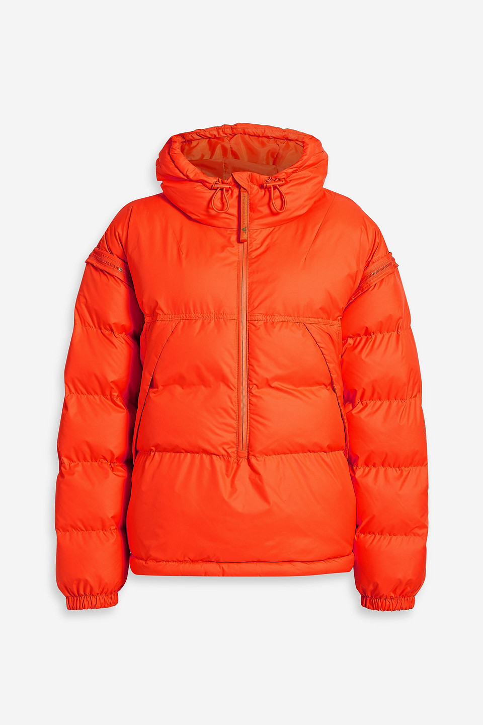 Adidas By Stella Mccartney Convertible Quilted Shell Jacket In Orange