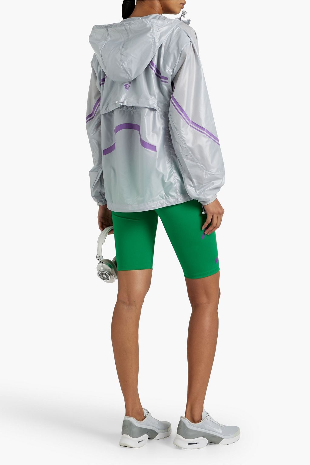 ADIDAS BY STELLA MCCARTNEY Logo-print coated shell hooded track jacket