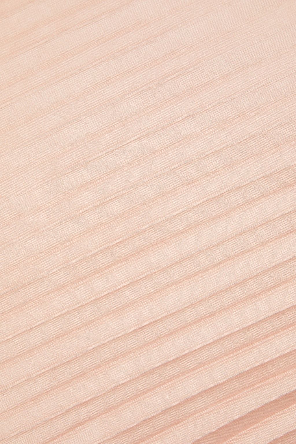 VALENTINO GARAVANI Lace-trimmed plissé wool and silk-blend scarf