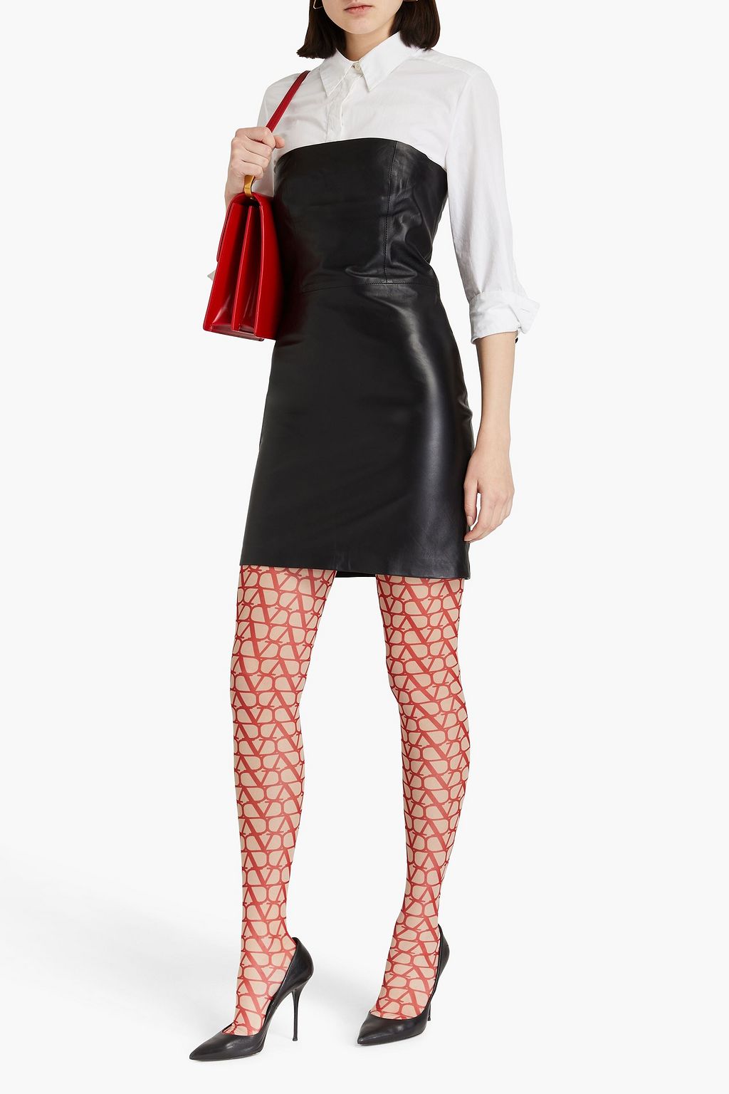 VALENTINO GARAVANI Logo-print stretch-mesh tights