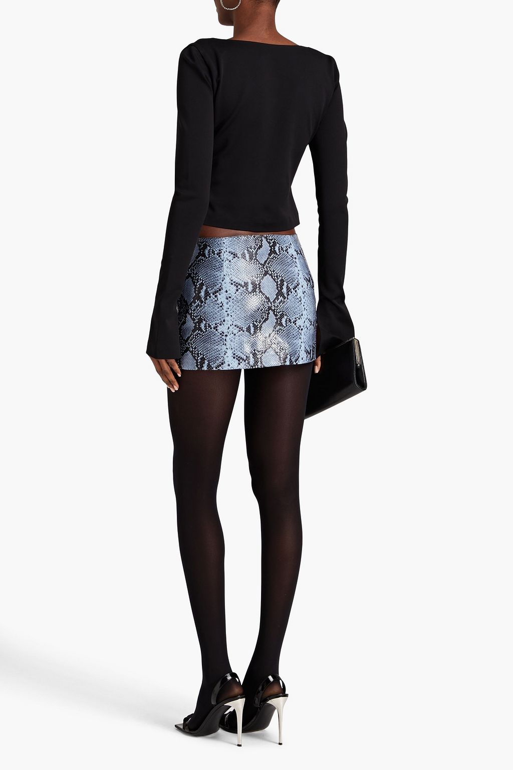 16ARLINGTON Solaris cropped sequined mesh top