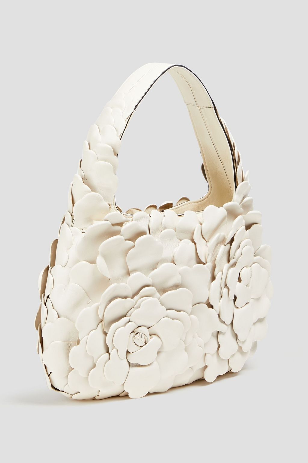 VALENTINO GARAVANI 03 Rose Edition Atelier floral-appliquéd leather shoulder bag