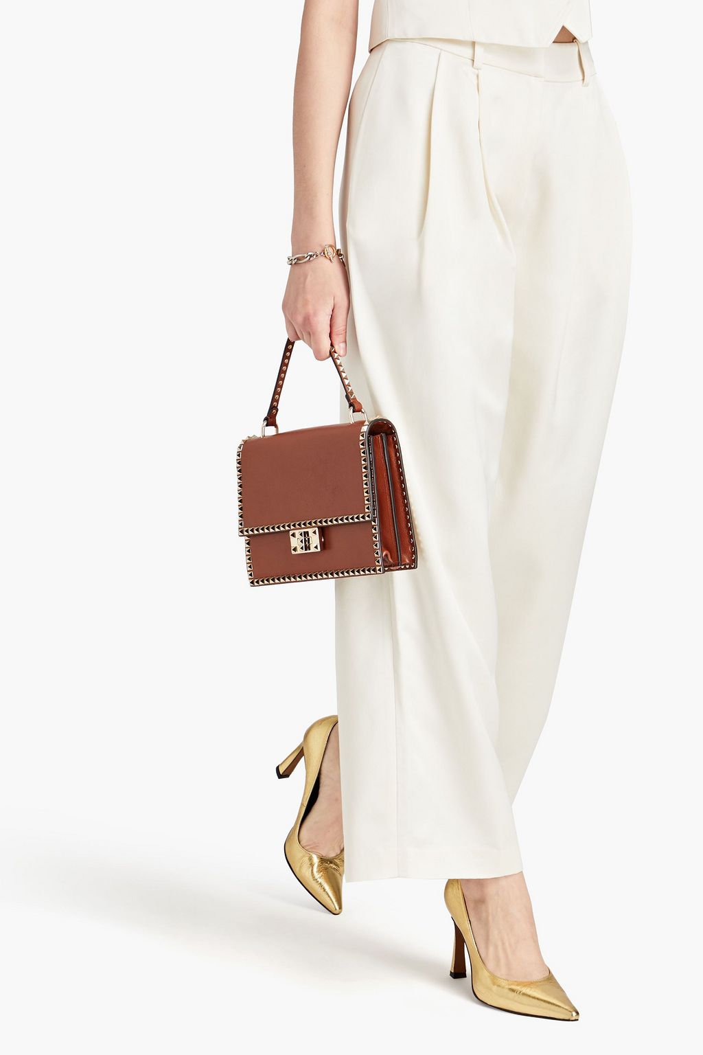 VALENTINO GARAVANI Rockstud Spike leather tote