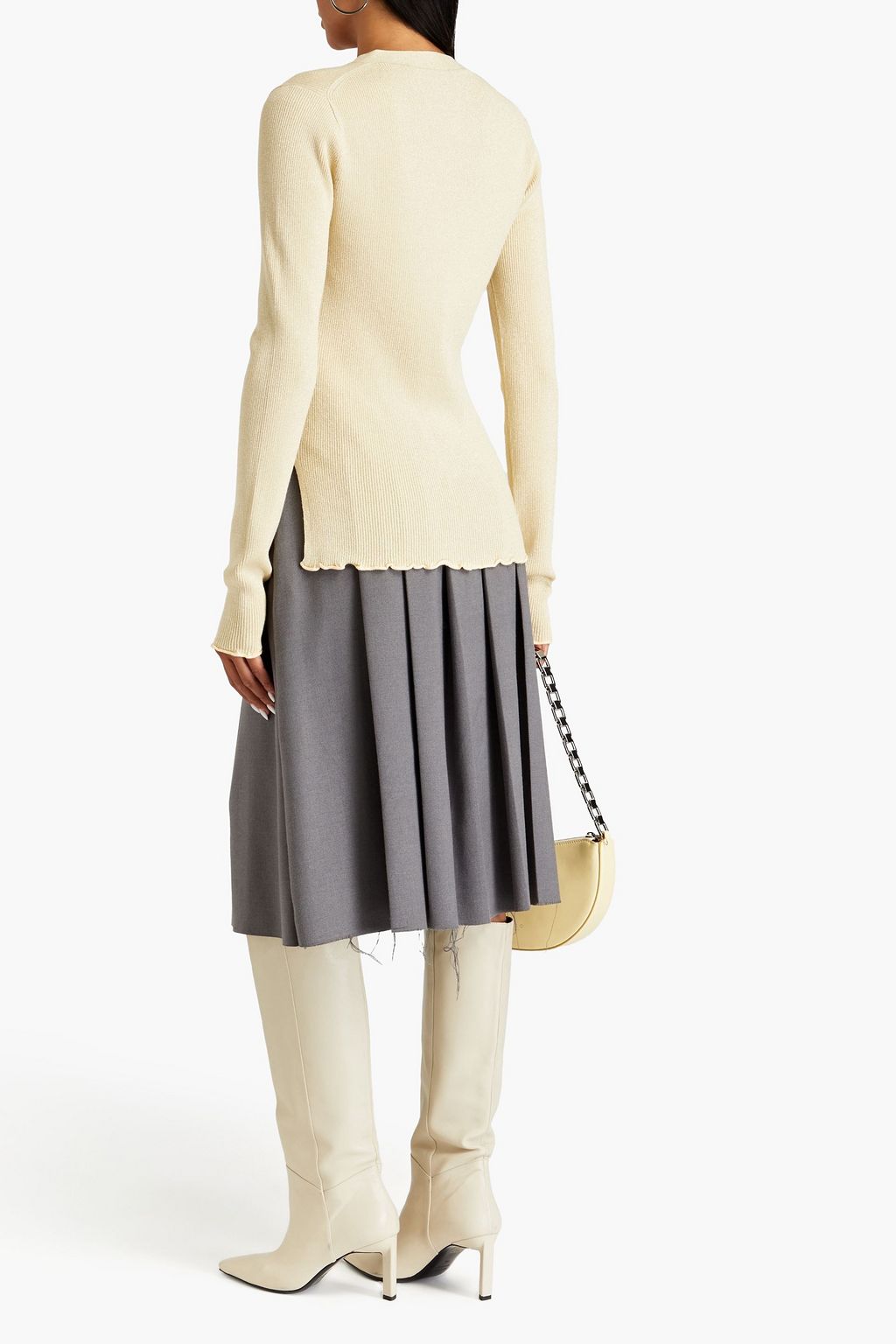 3.1 PHILLIP LIM Metallic ribbed-knit cardigan