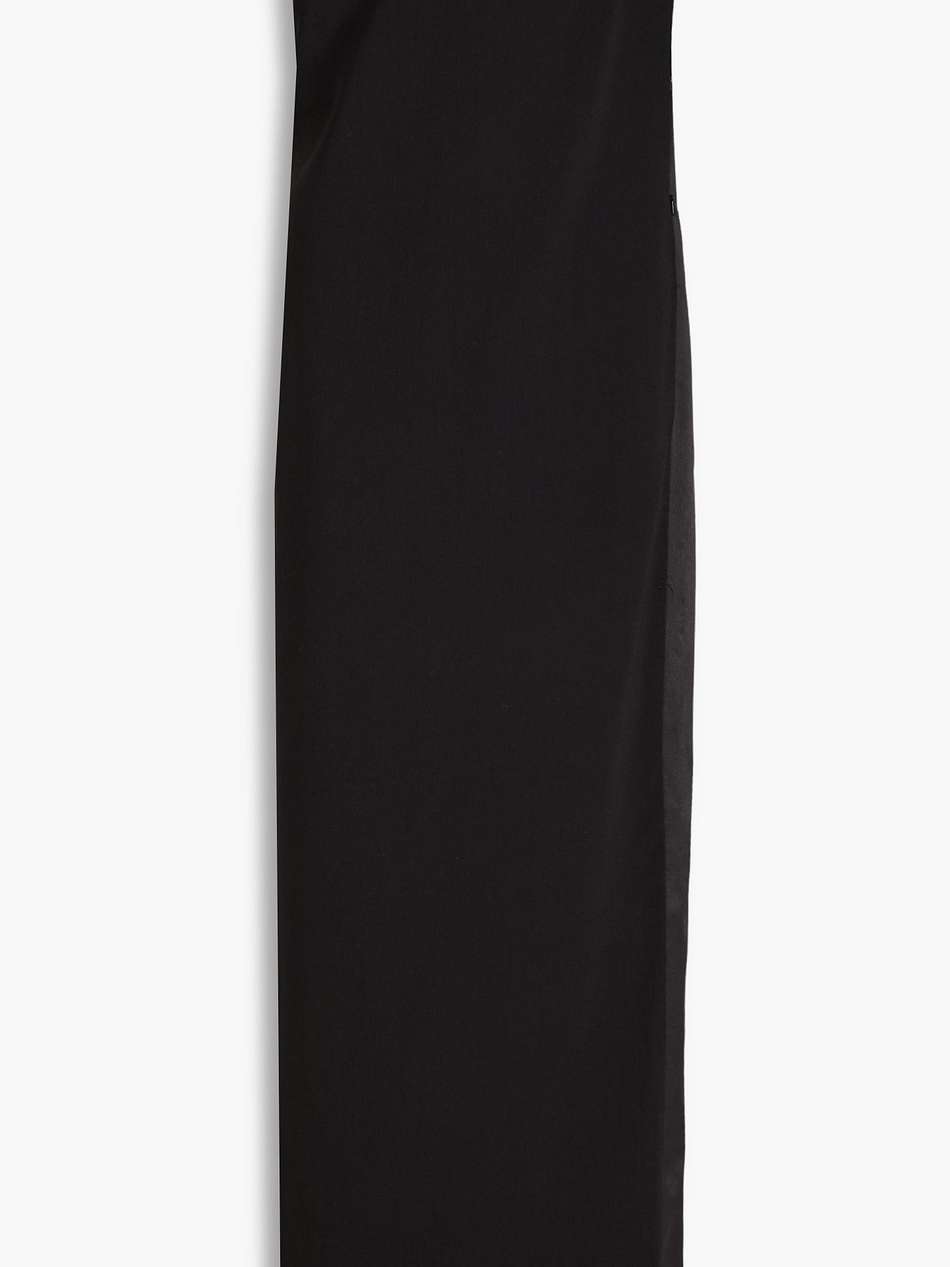blaise strapless satin-paneled crepe maxi dress