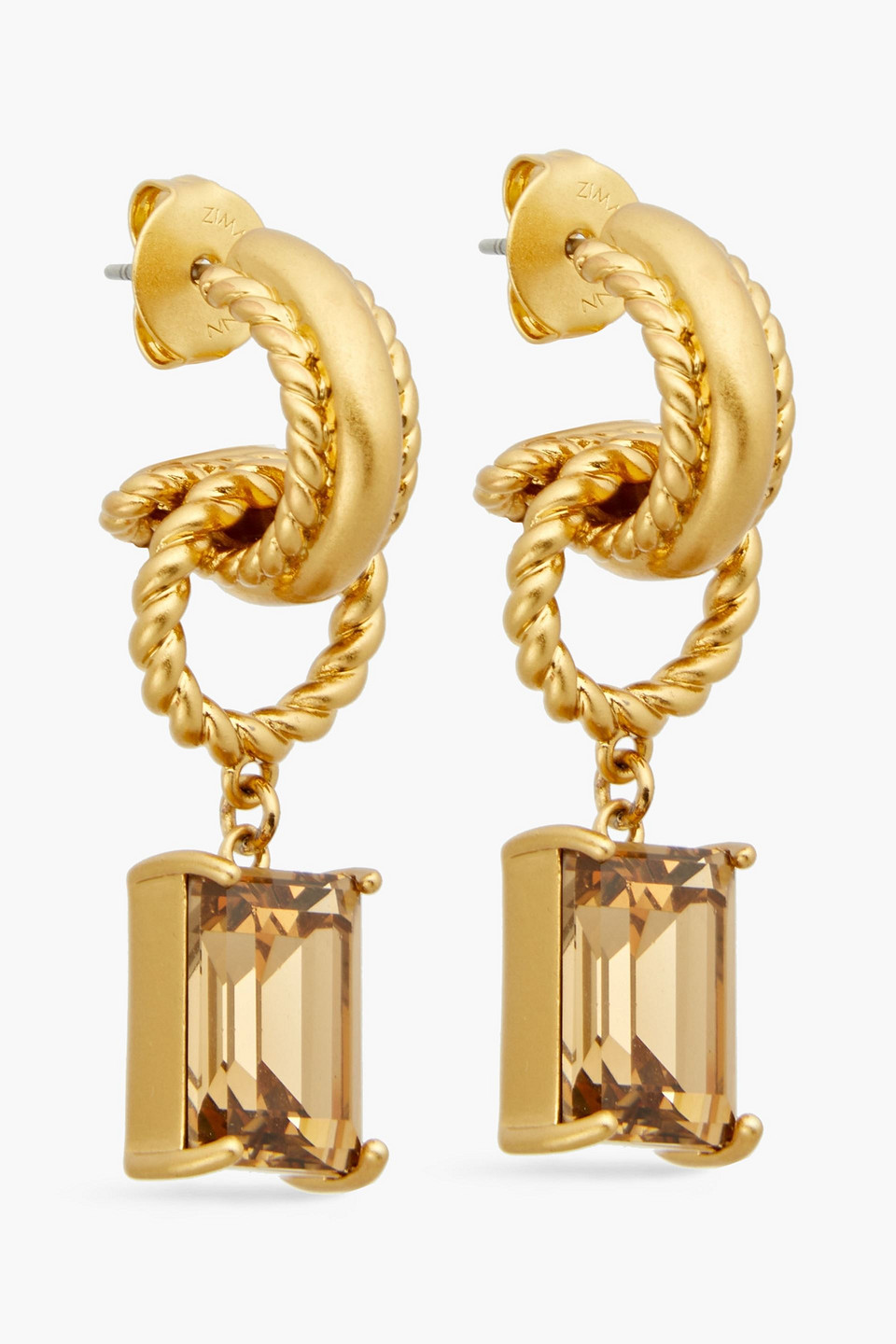 Gold-tone crystal earrings