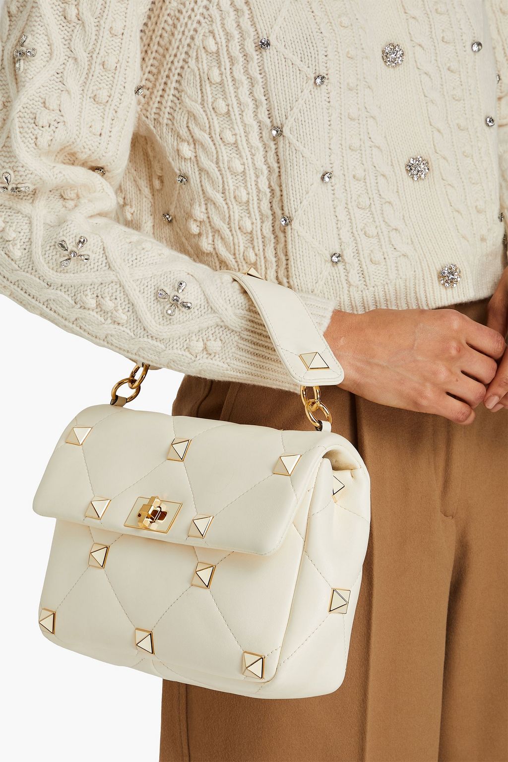 VALENTINO GARAVANI Roman Stud quilted leather shoulder bag THE