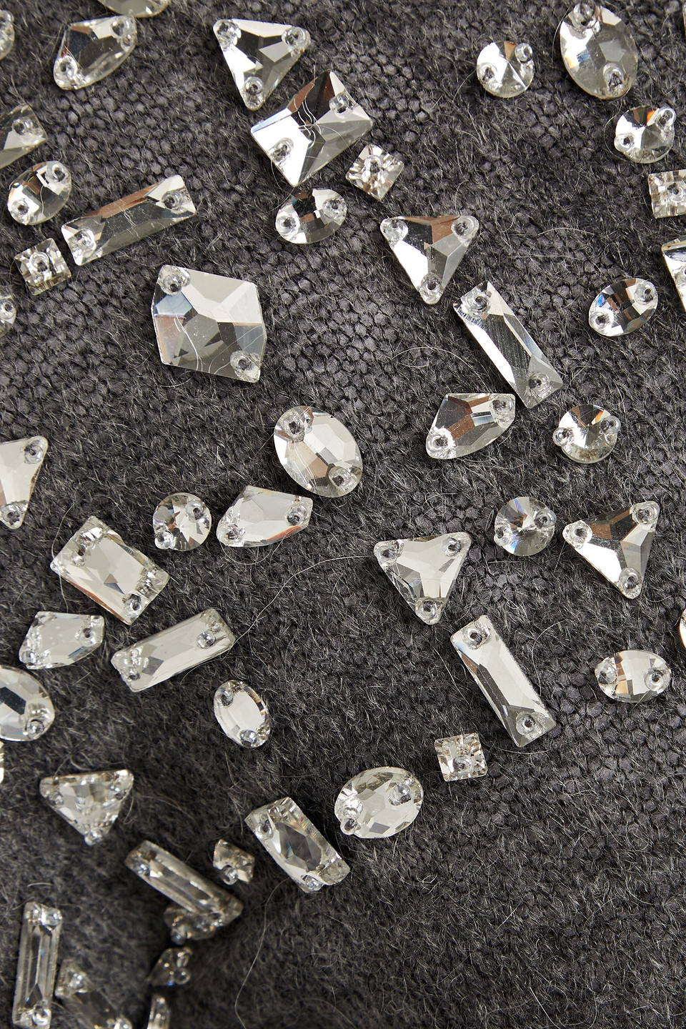 16arlington Endora Crystal-embellished Knitted Sweater In Gray