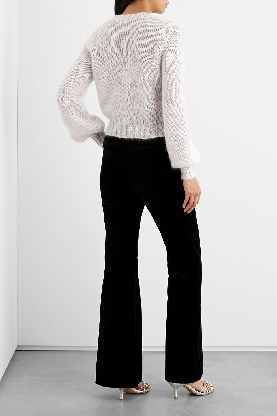Iris & Ink Hailey Mohair-blend Sweater In Light Gray