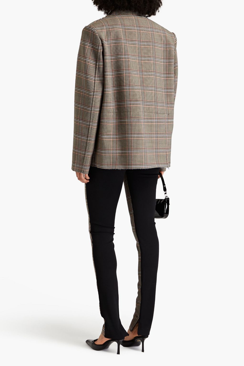 16ARLINGTON Willa Prince of Wales checked crepe blazer