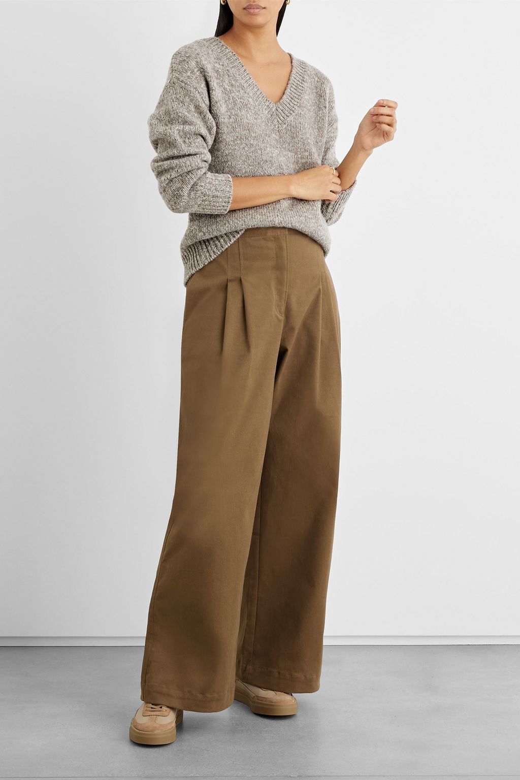 IRIS & INK Pullover aus einer melierten Merinowoll-Alpakamischung