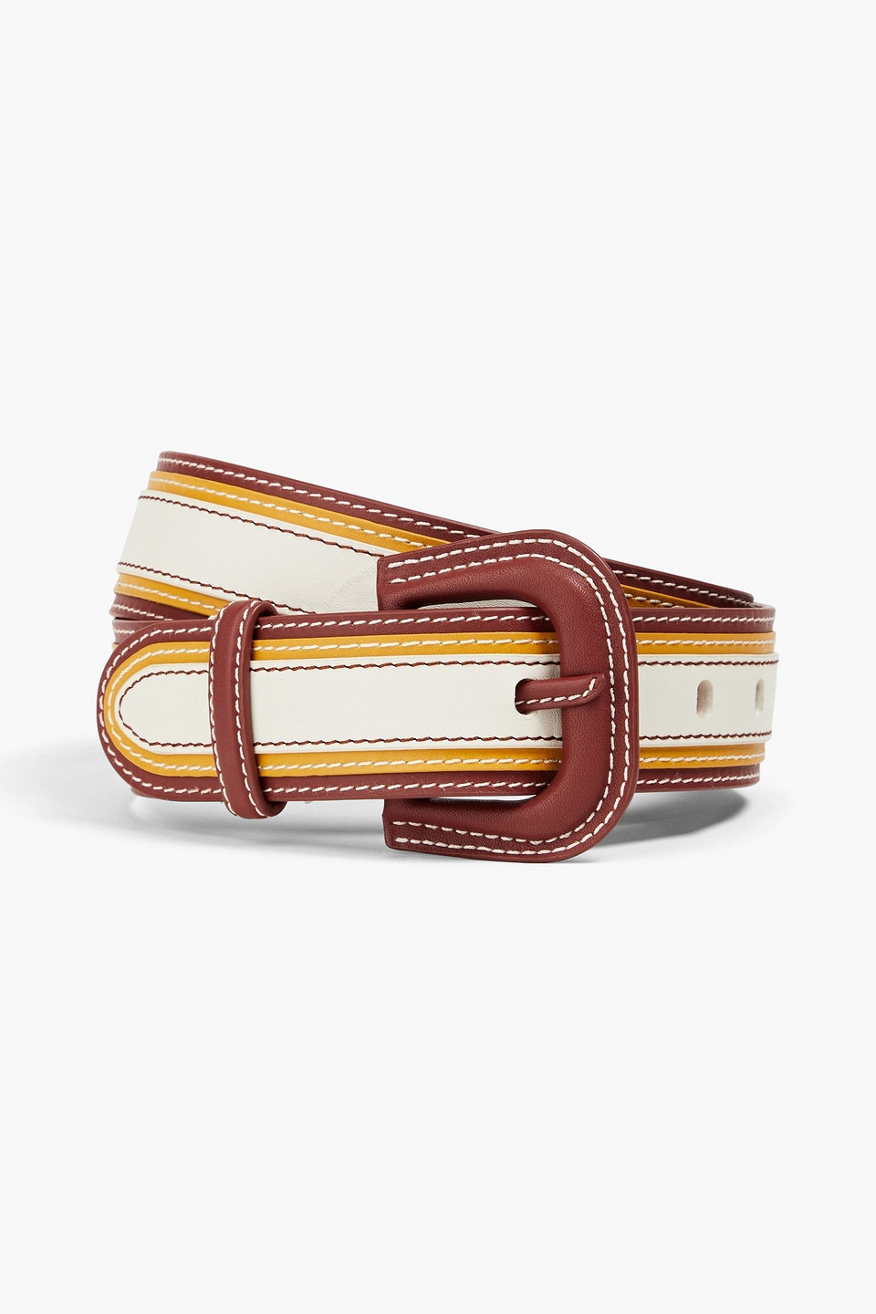 Zimmermann Color-block Leather Belt In Burgundy