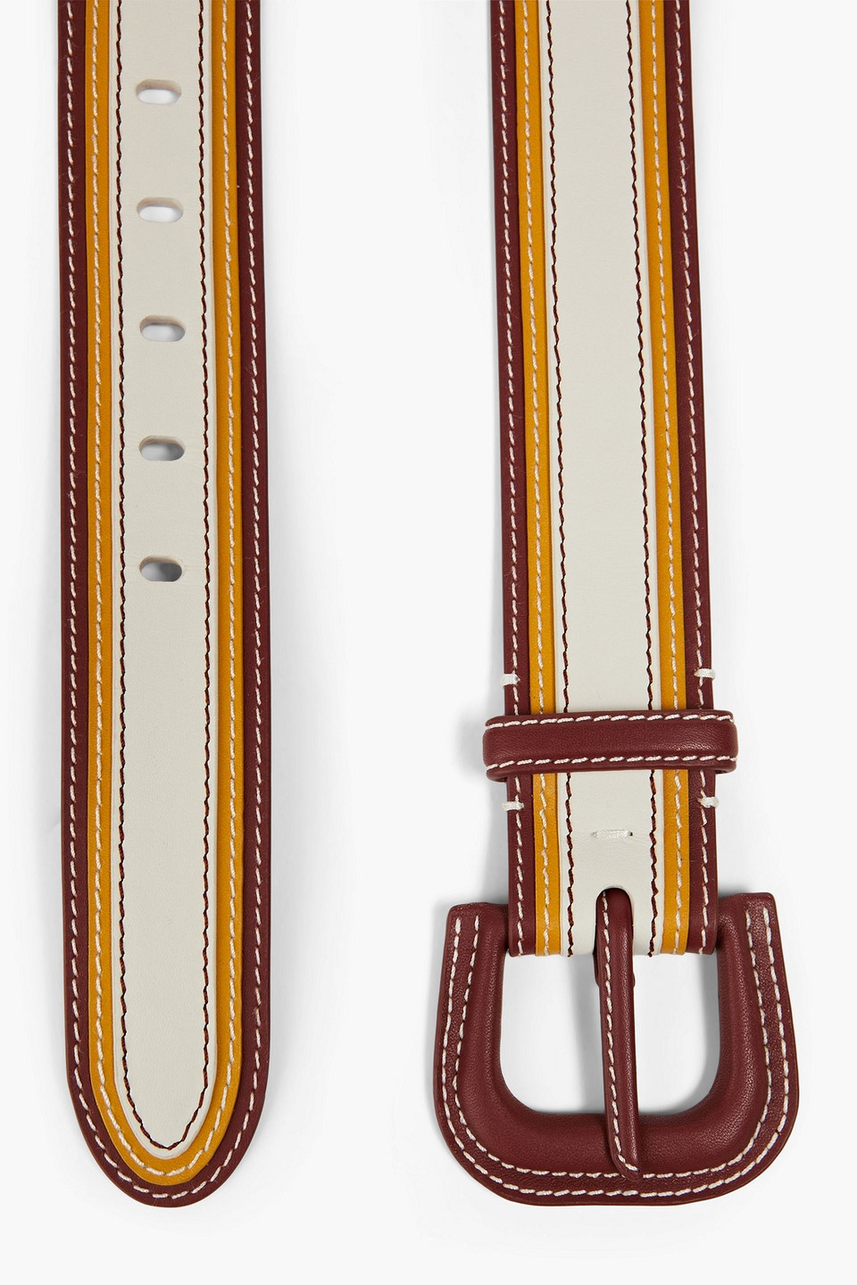 Shop Zimmermann Color-block Leather Belt In Burgundy