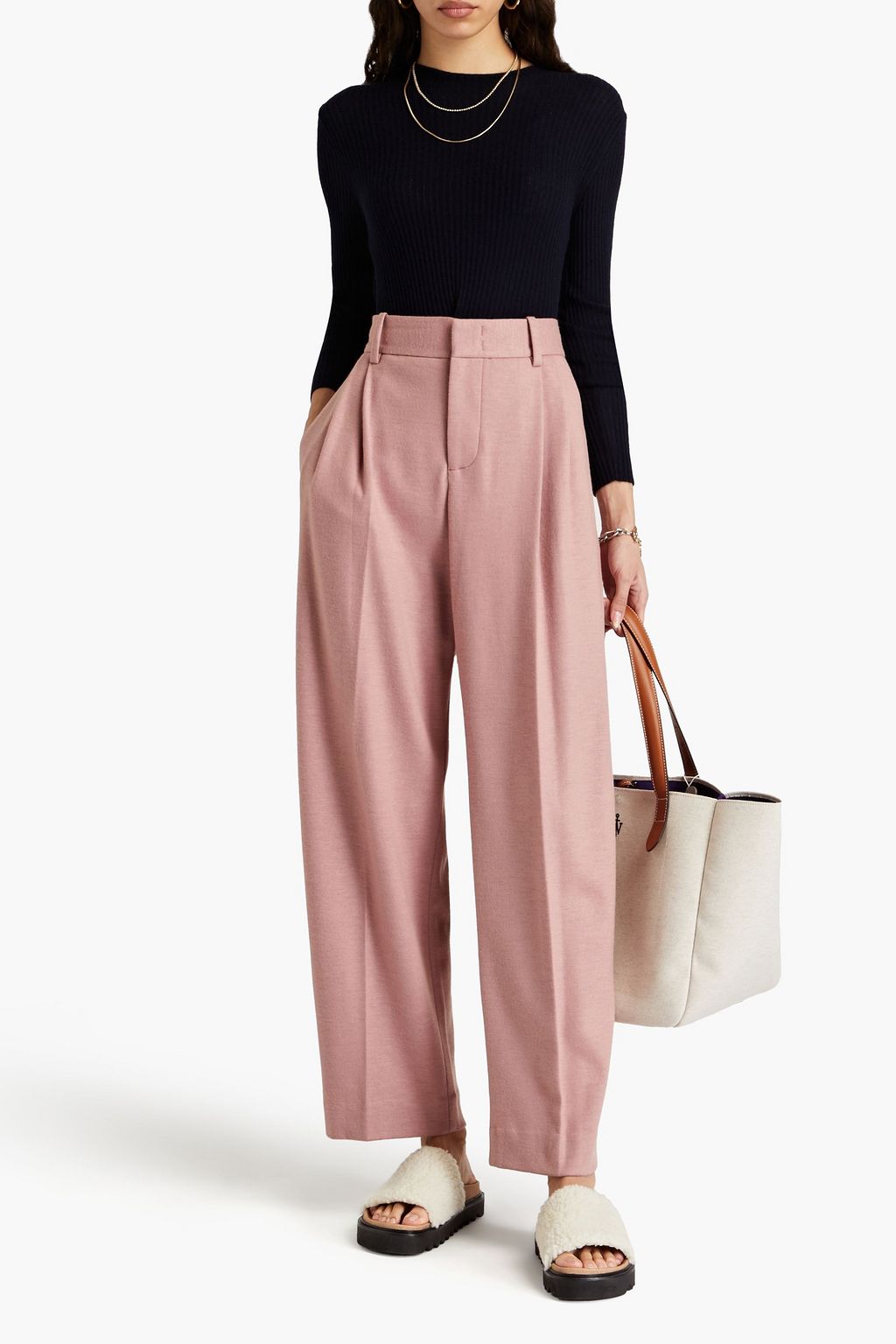 VINCE. Ribbed wool and cashmere-blend sweater