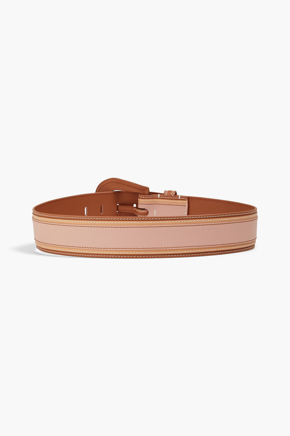 Shop Zimmermann Color-block Leather Belt In Camel