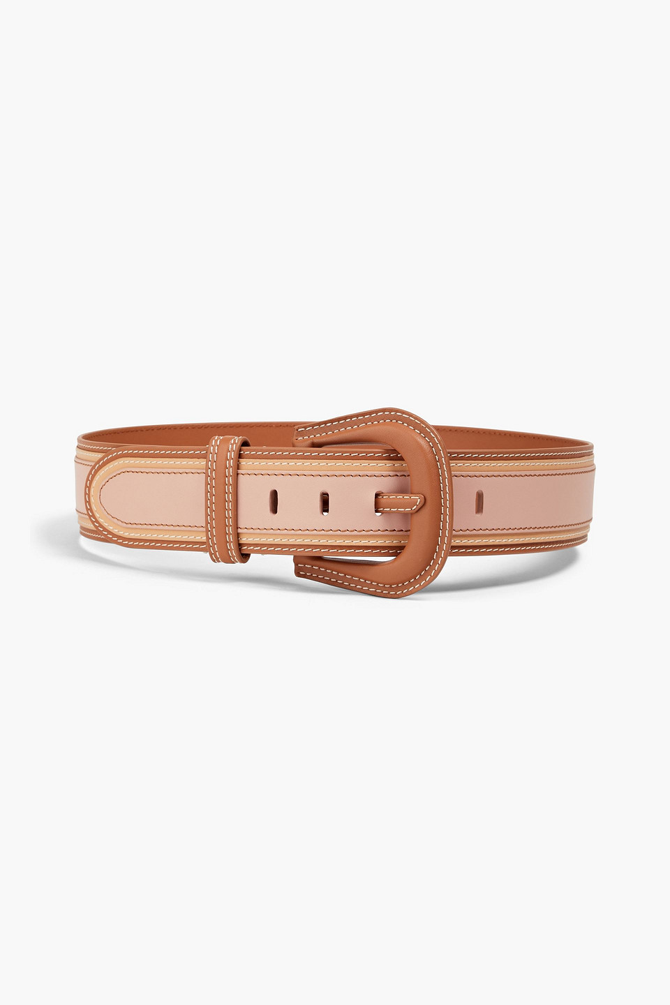 Zimmermann Colour-block Leather Belt In Camel