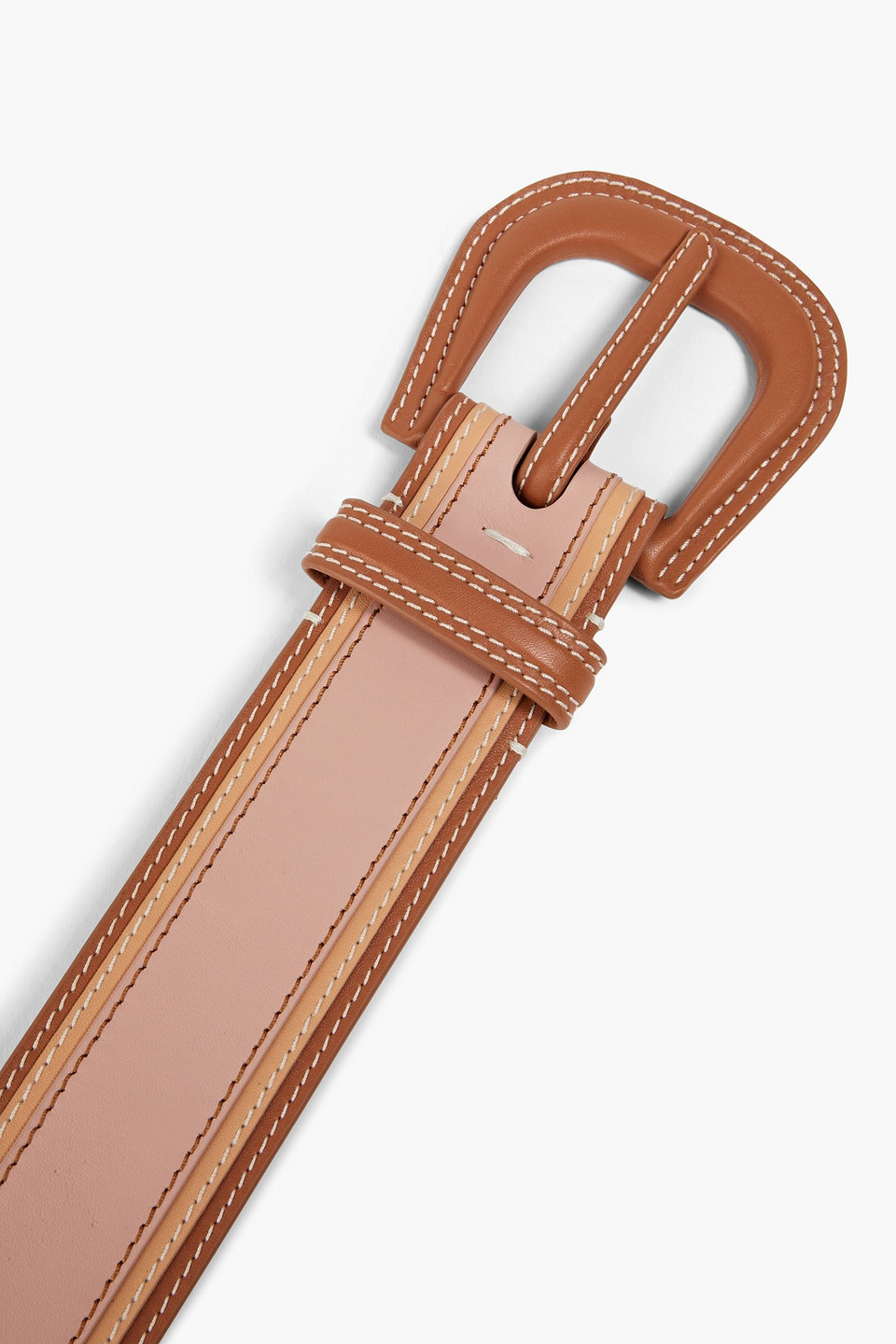 Shop Zimmermann Color-block Leather Belt In Camel