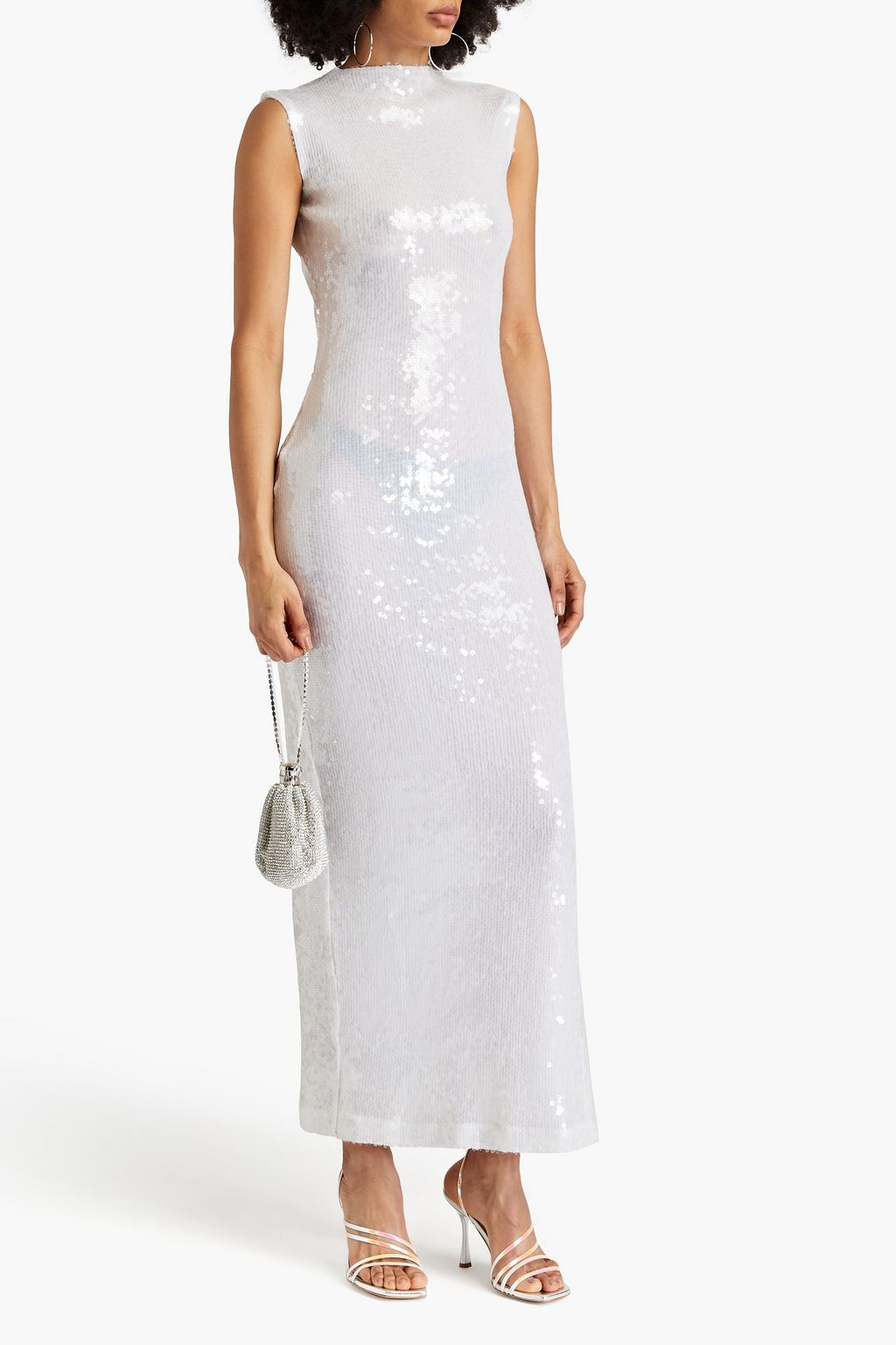 16ARLINGTON Mira sequined stretchmesh maxi dress THE