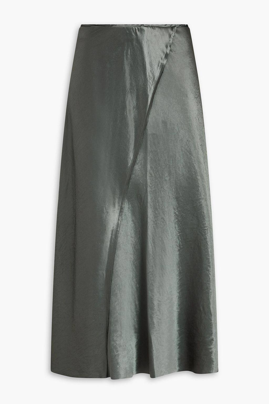 VINCE. Crinkled-satin midi skirt | THE OUTNET