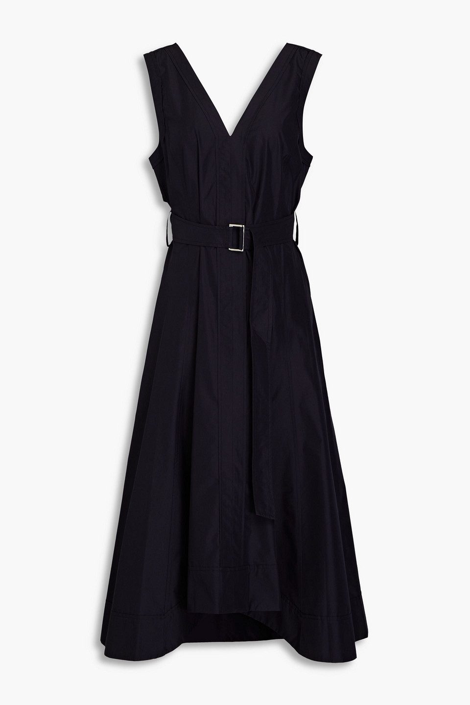 3.1 Phillip Lim Belted Cotton-blend Poplin Midi Dress In Midnight Blue