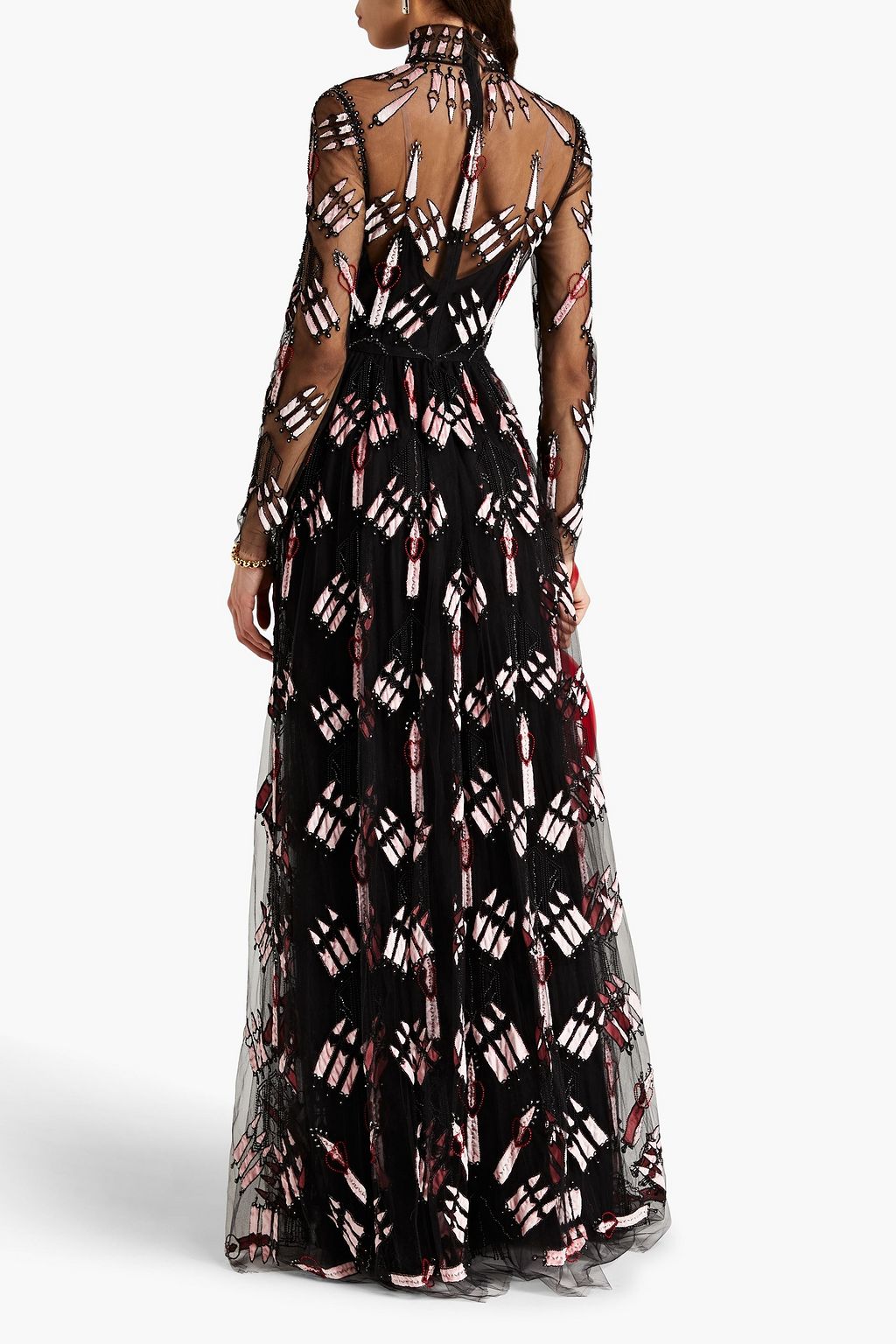 VALENTINO GARAVANI Embellished flocked tulle gown