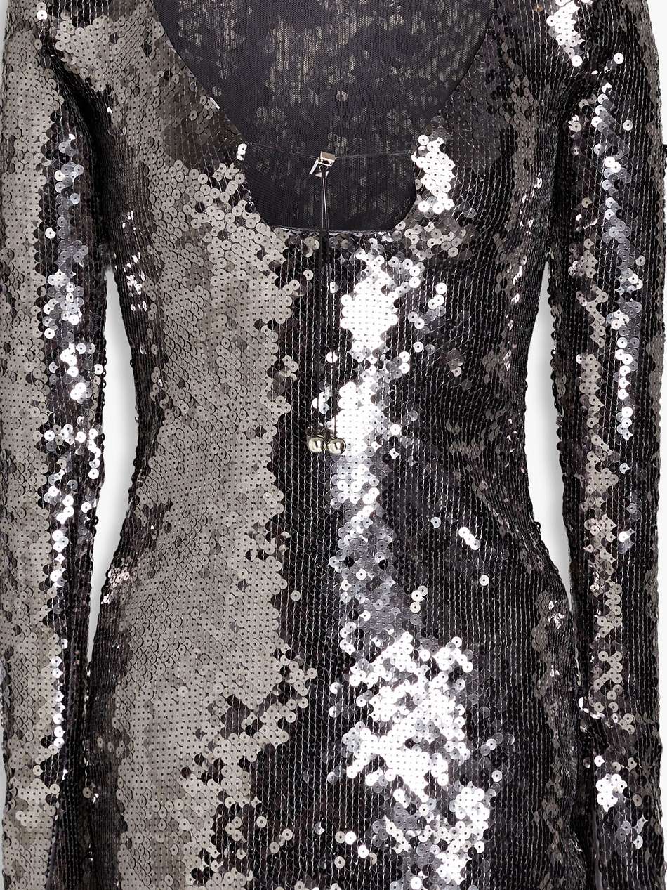 solaria sequined mesh mini dress
