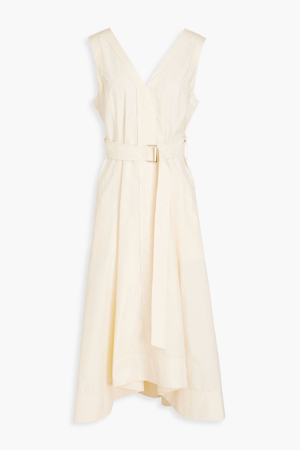 3.1 Phillip Lim Belted Cotton-blend Poplin Midi Dress In Pastel Yellow