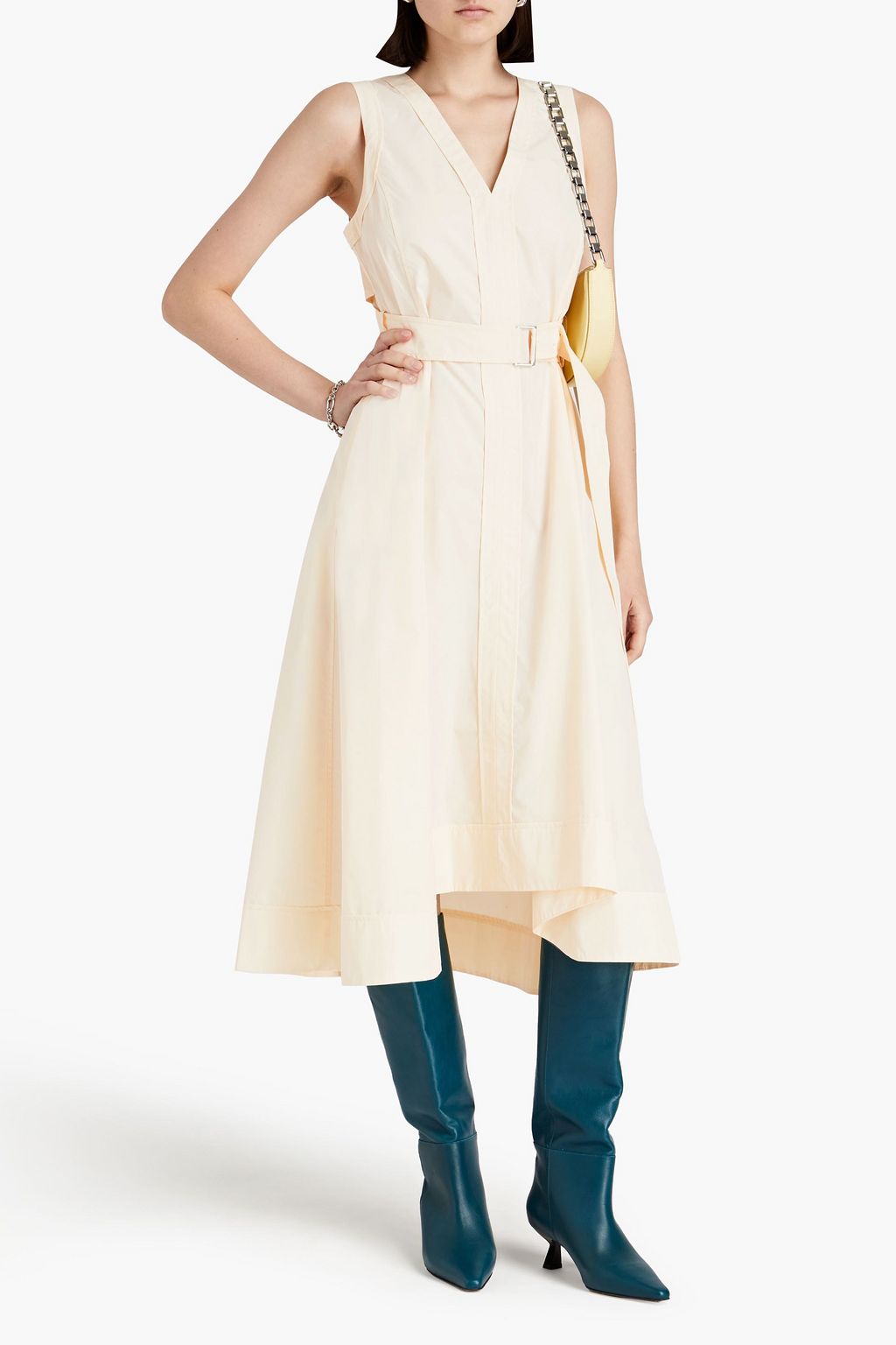 3.1 PHILLIP LIM Belted cotton-blend poplin midi dress