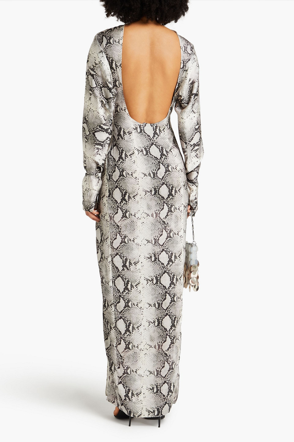 16arlington Snake-print Satin Gown In Animal Print