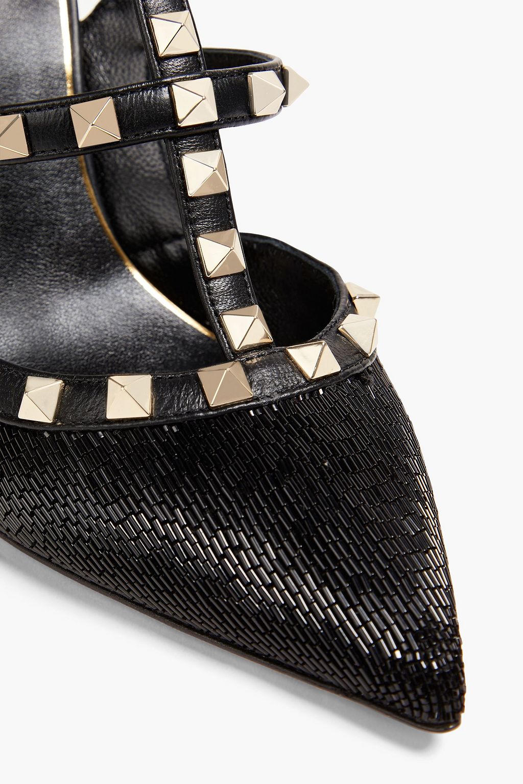 VALENTINO GARAVANI Rockstud bead-embellished leather pumps