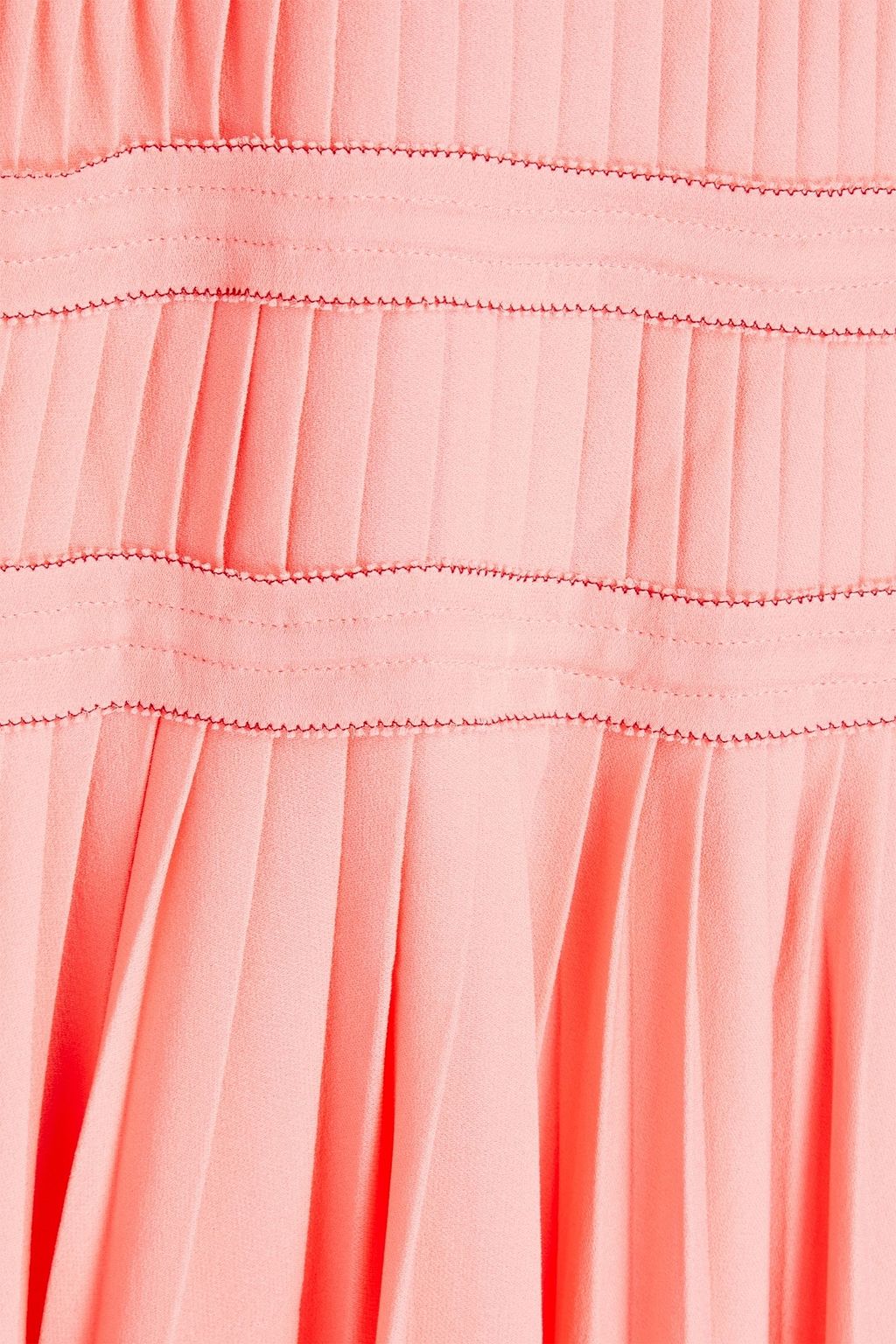 VALENTINO GARAVANI Pleated silk-crepe midi dress