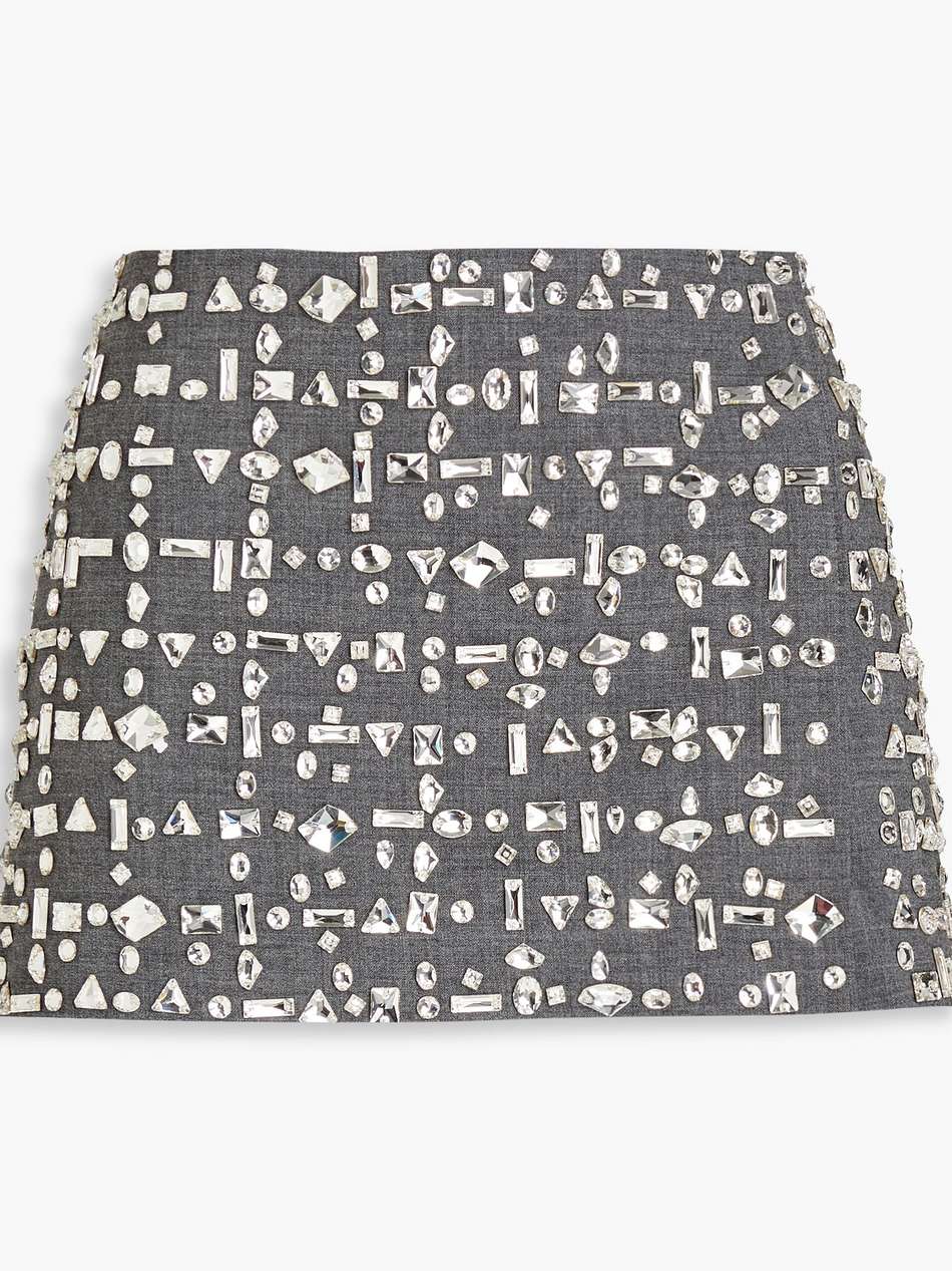 minerva crystal-embellished crepe mini skirt