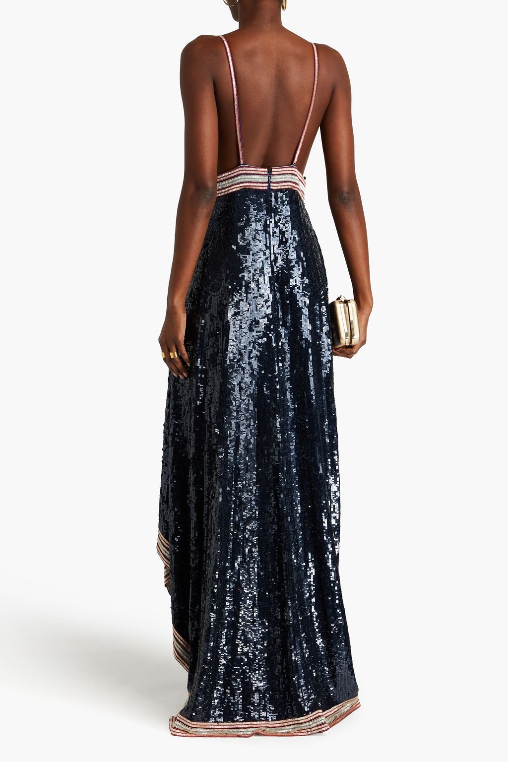 VALENTINO GARAVANI Embellished silk crepe de chine gown