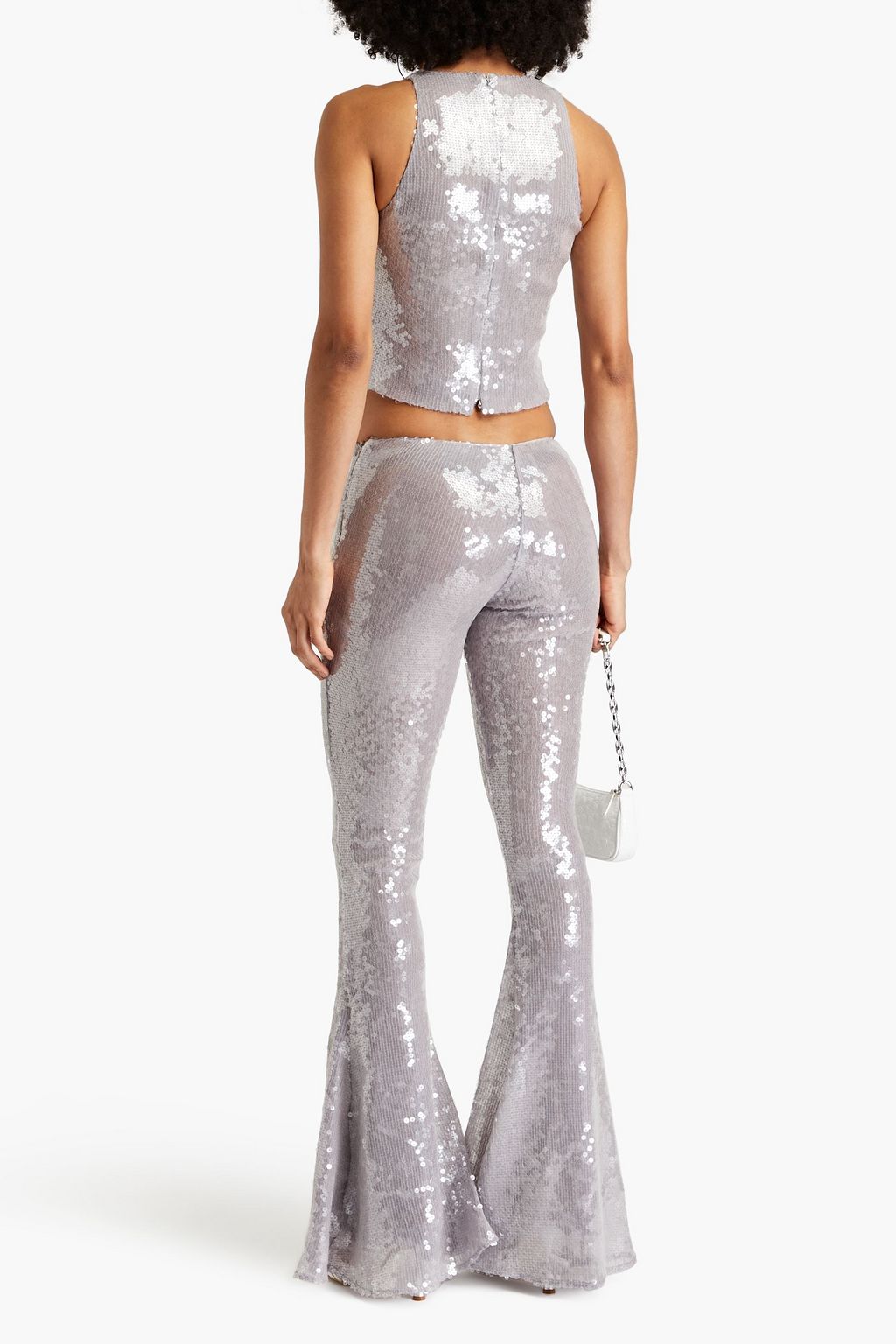 16ARLINGTON Fleur crystal-embellished georgette top