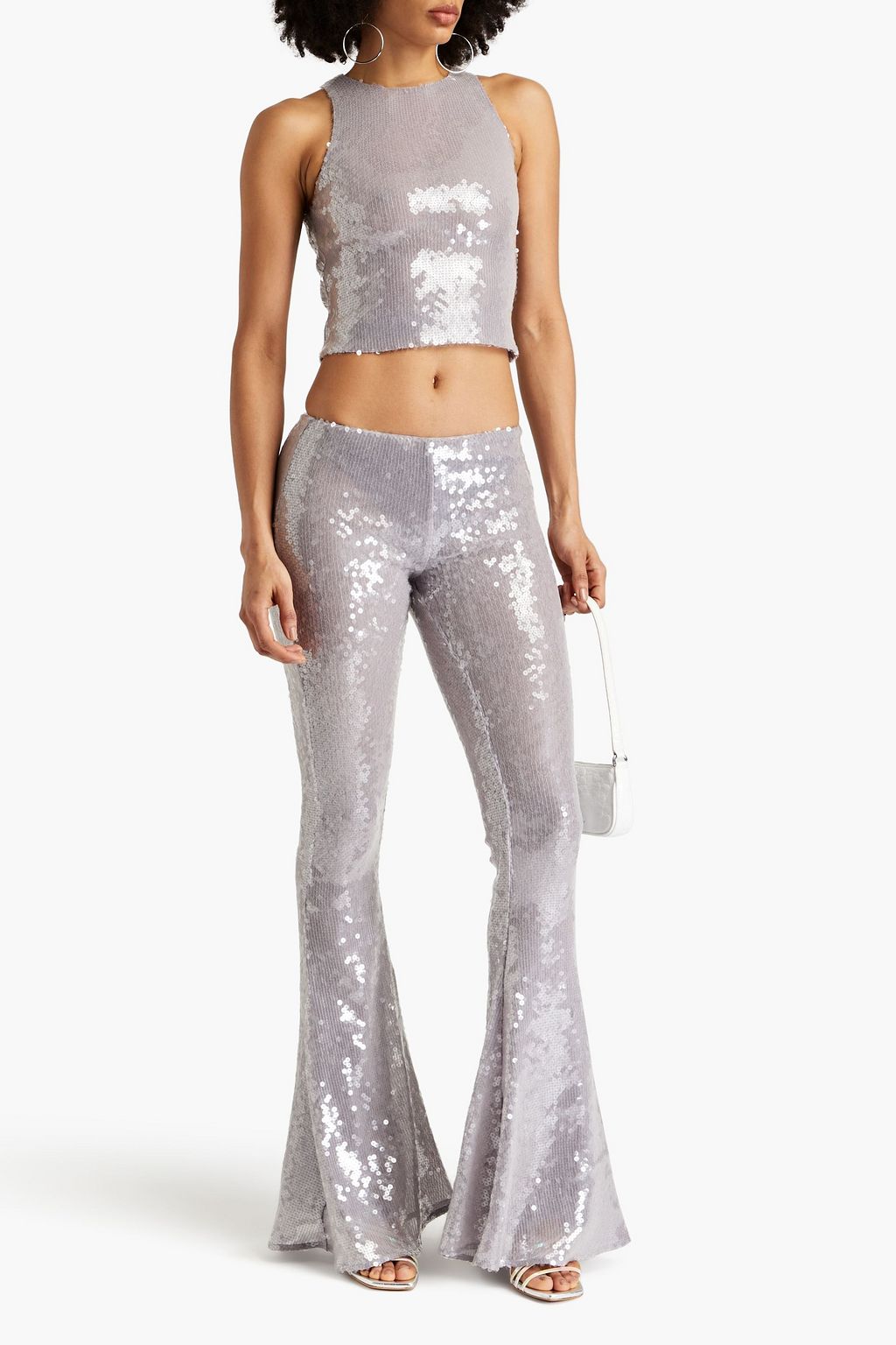 16ARLINGTON Fleur crystal-embellished georgette top