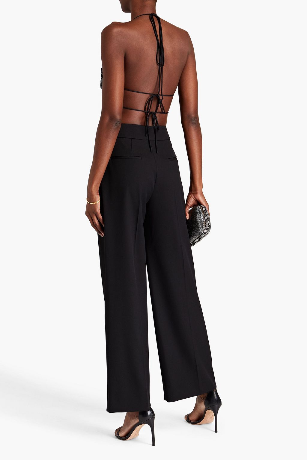 OSCAR DE LA RENTA Wool-blend twill wide-leg pants