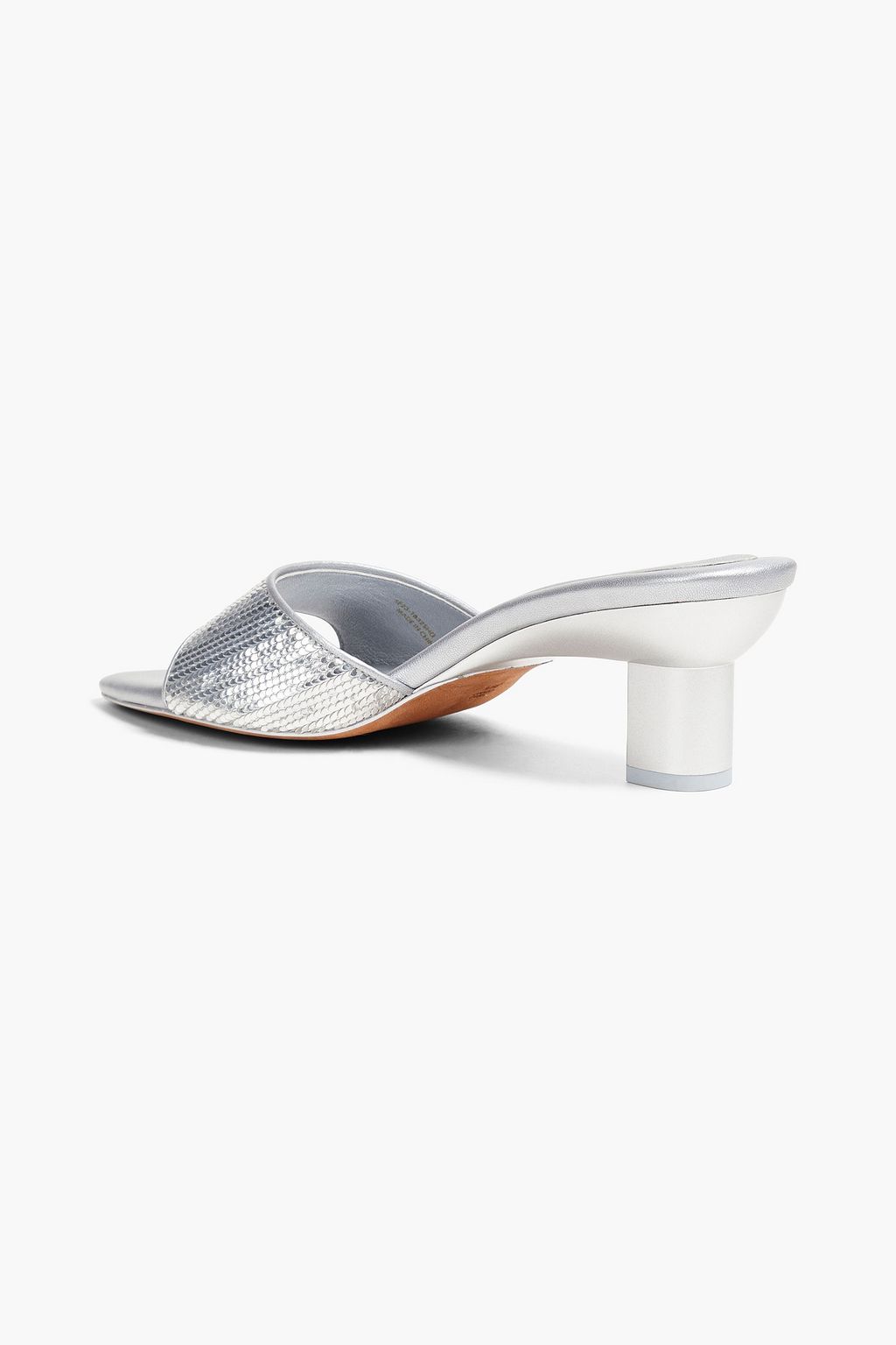 3.1 PHILLIP LIM Verona metallic faux snake-effect leather mules