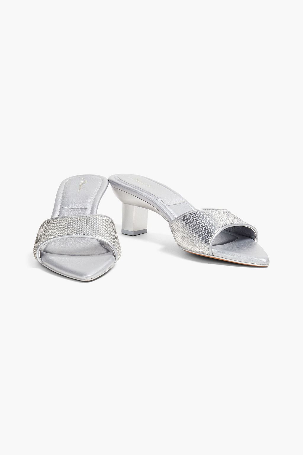 3.1 PHILLIP LIM Verona metallic faux snake-effect leather mules