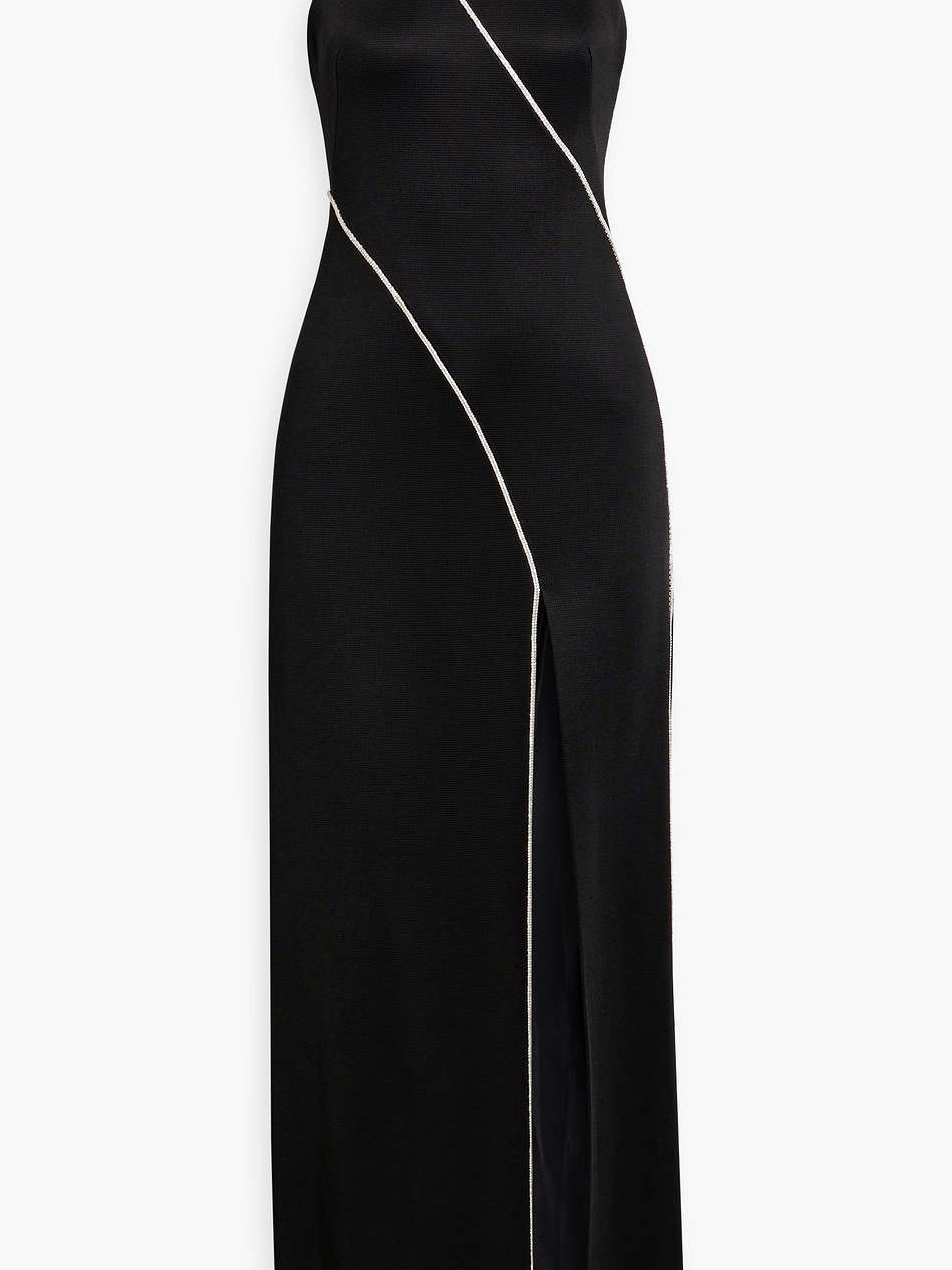 crystal-embellished stretch-knit gown