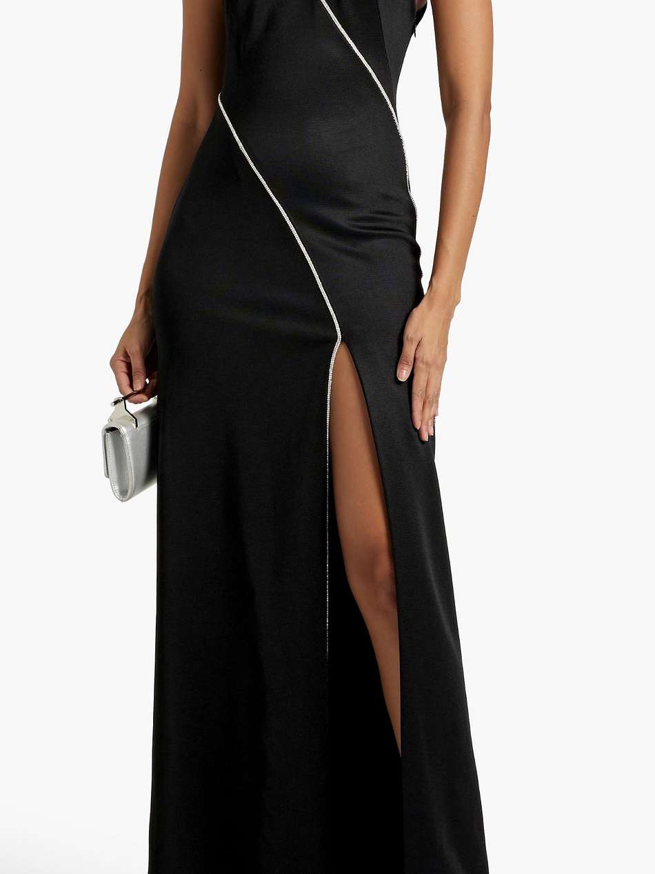 crystal-embellished stretch-knit gown